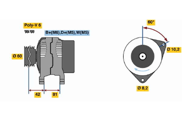 BOSCH 0 986 038 660 Alternator