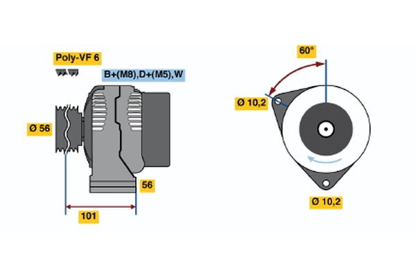 BOSCH 0 123 320 041 Alternator