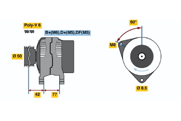 BOSCH 0 123 320 050 Alternator