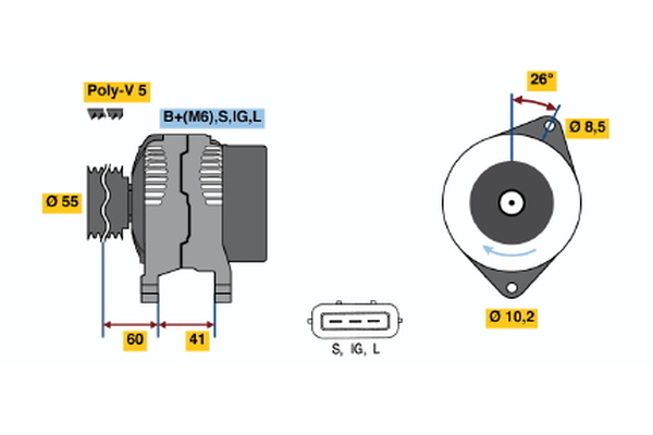 BOSCH 0 986 041 160 generátor