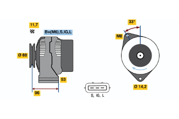 BOSCH 0 123 325 008 Alternator