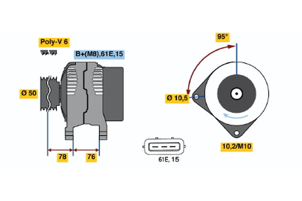 BOSCH 0 123 325 010 Alternator