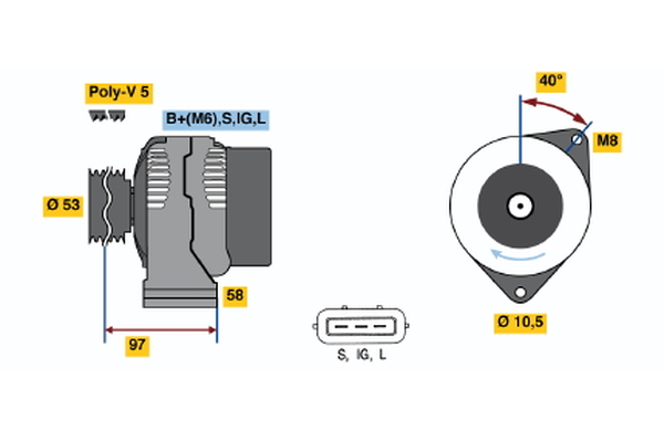 BOSCH 0 123 325 013 Alternator