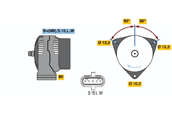 BOSCH 0 123 525 504 Alternator