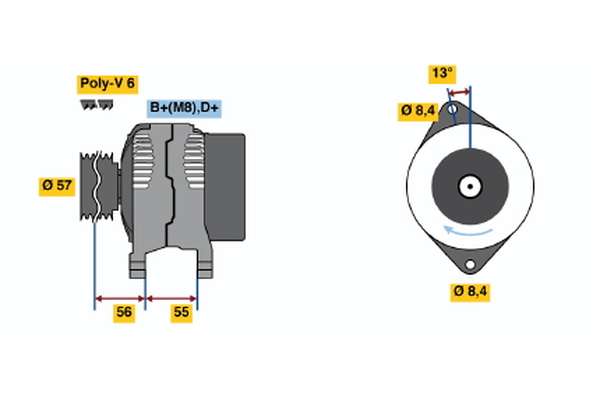 BOSCH 0 123 500 004 Alternator