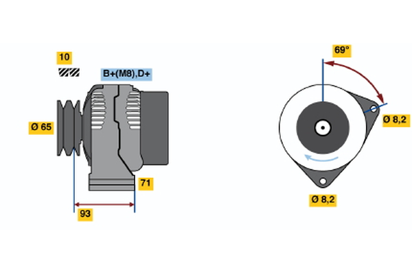 BOSCH 0 123 500 005 Alternator