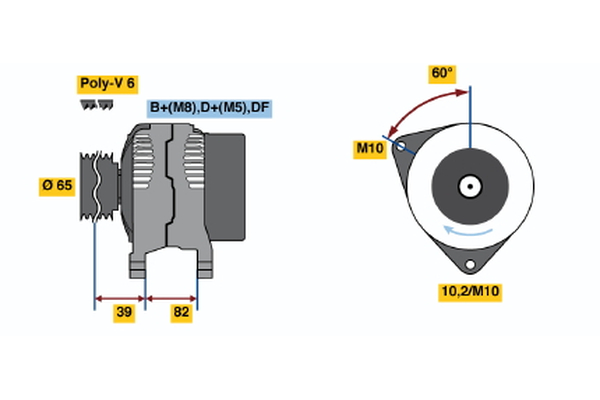 BOSCH 0 123 520 020 Alternator