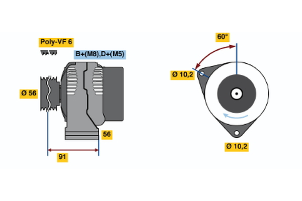 BOSCH 0 123 520 010 Alternator