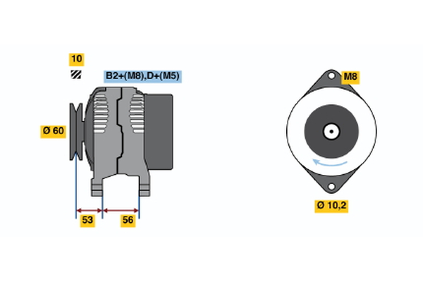 BOSCH 0 986 043 990 Alternator