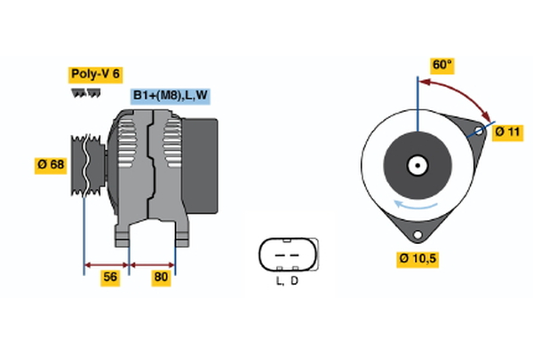 BOSCH 0 124 320 002 Alternator