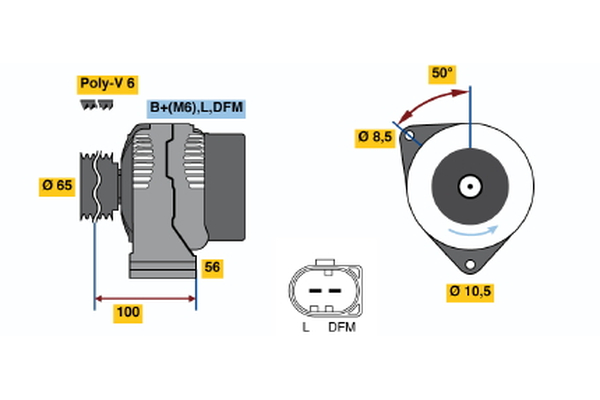 BOSCH 0 124 325 006 Alternatore