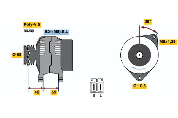 BOSCH 0 124 325 008 Alternator