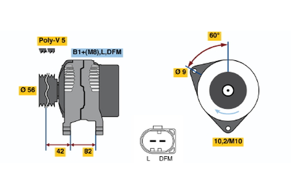 BOSCH 0 124 325 017 Alternátor