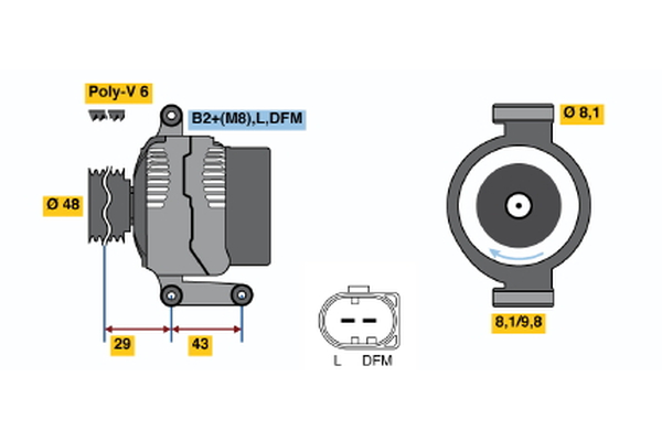 BOSCH 0 124 325 157 Alternatore