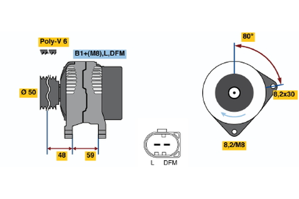 BOSCH 0 986 045 310 Alternatore-Alternatore-Ricambi Euro