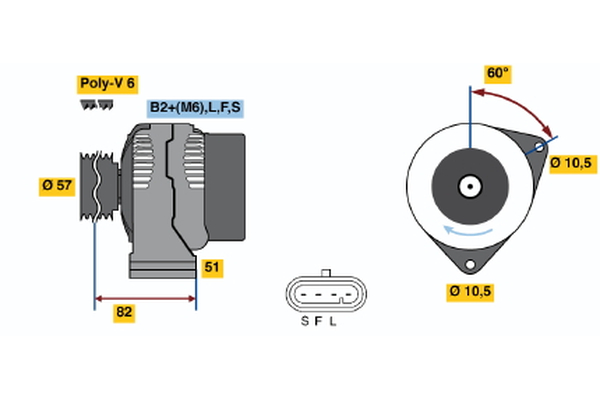 BOSCH 0 124 325 162 Alternator