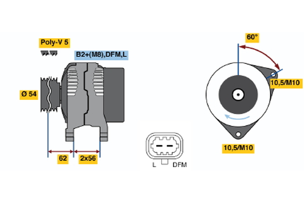 BOSCH 0 124 325 171 Alternator