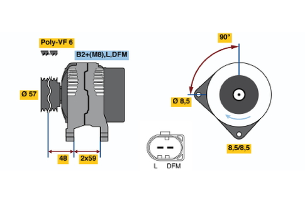 BOSCH 0 124 325 178 Alternatore-Alternatore-Ricambi Euro