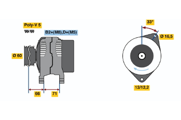 BOSCH 0 124 415 037 Alternator