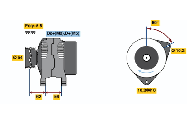 BOSCH 0 124 425 024 Alternator