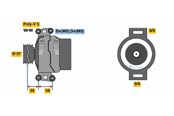 BOSCH 0 124 425 036 Alternator