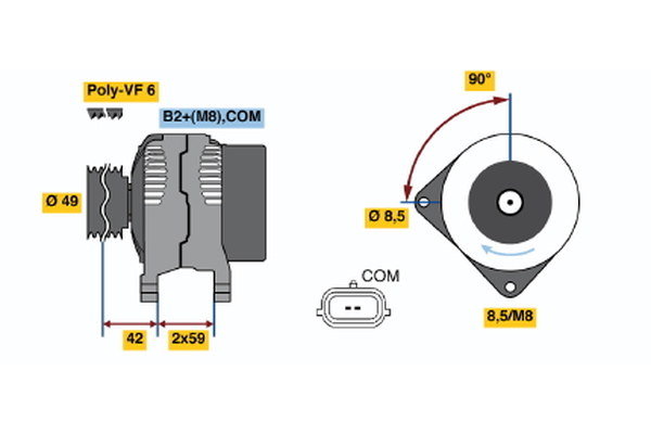 BOSCH 0 124 425 075 Alternator