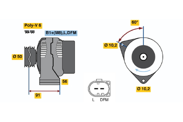 BOSCH 0 124 615 020 Alternator