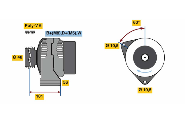 BOSCH 0 124 515 190 Alternator