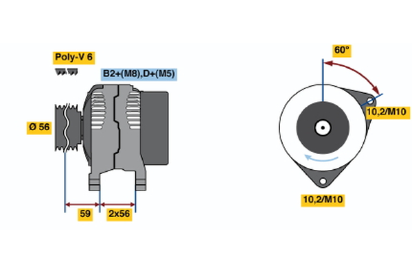 BOSCH 0 986 045 130 Alternator