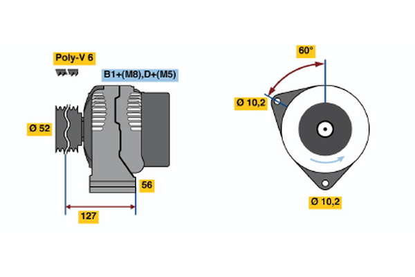 BOSCH 0 124 525 016 Γεννήτρια for SAAB