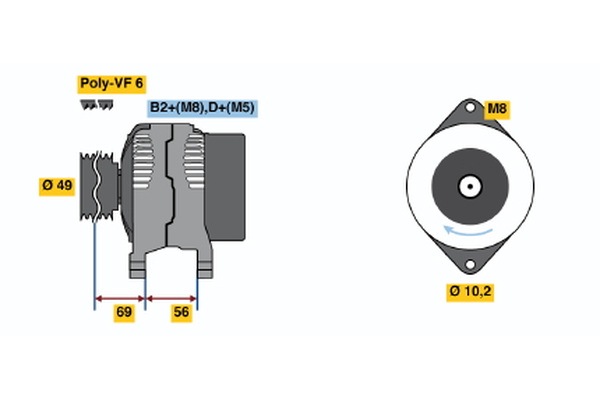 BOSCH 0 124 525 019 Alternator