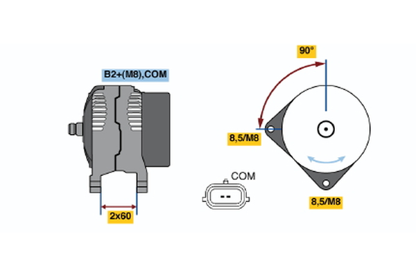 BOSCH 0 124 525 108 Alternator