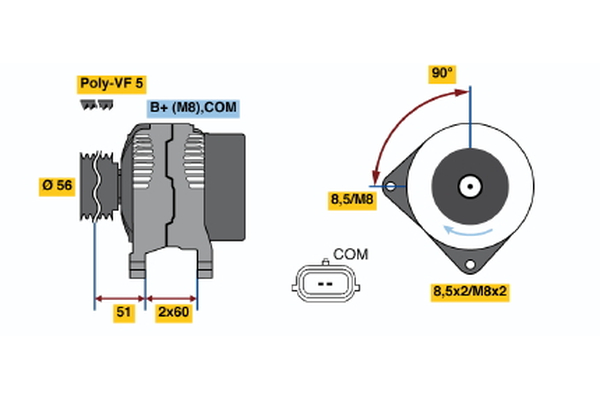 BOSCH 0 124 525 069 Alternator