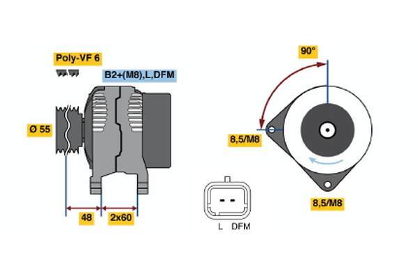 BOSCH 0 124 525 082 Alternator