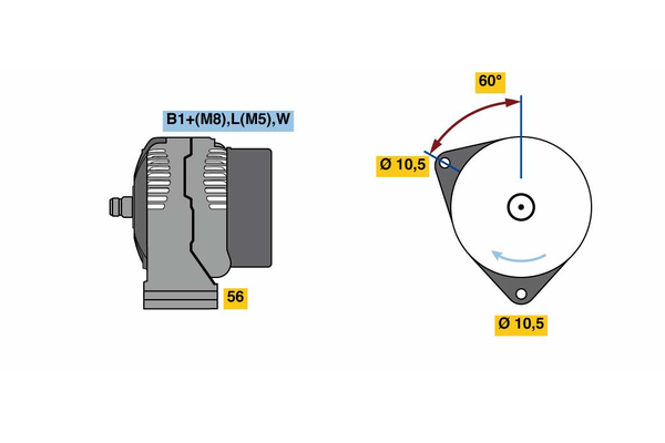 BOSCH 0 124 525 147 Alternatore