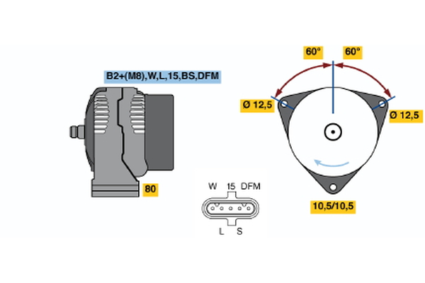 BOSCH 0 124 555 032 Alternator