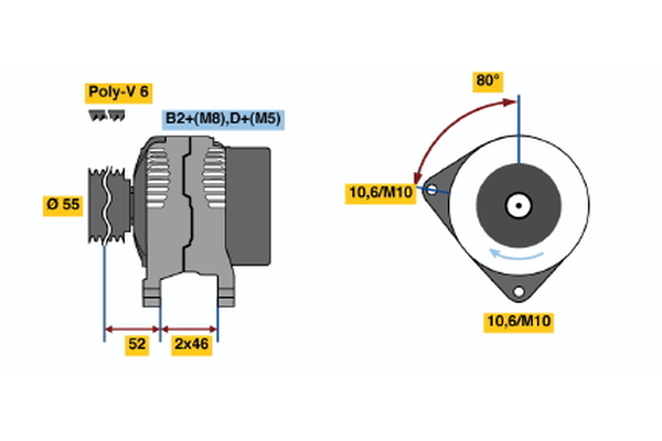 BOSCH 0 124 615 002 Alternator