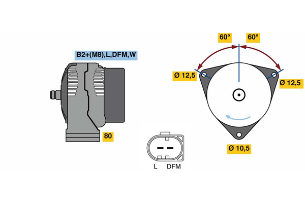 BOSCH 0 124 615 030 Alternator