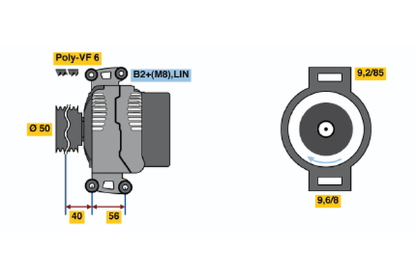 BOSCH 0 124 625 033 Alternator