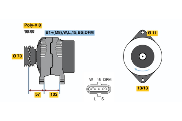 BOSCH 0 124 655 019 Alternator