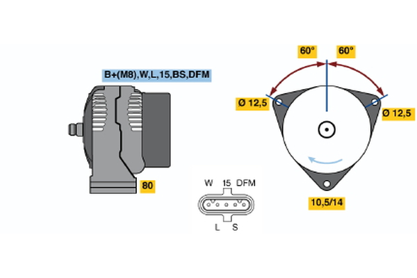 BOSCH 0 124 655 038 Alternator