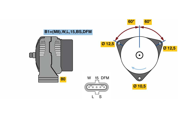 BOSCH 0 124 655 073 Alternator