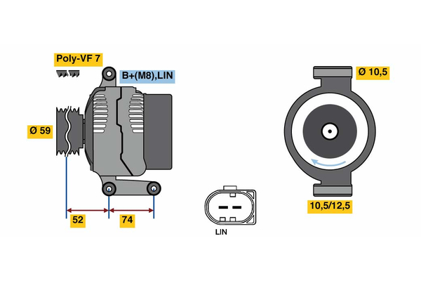 BOSCH 0 125 711 046 Alternator