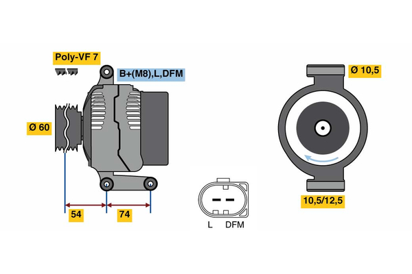 BOSCH 0 125 711 049 Alternator