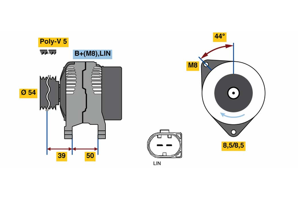 BOSCH 0 125 711 054 Alternator