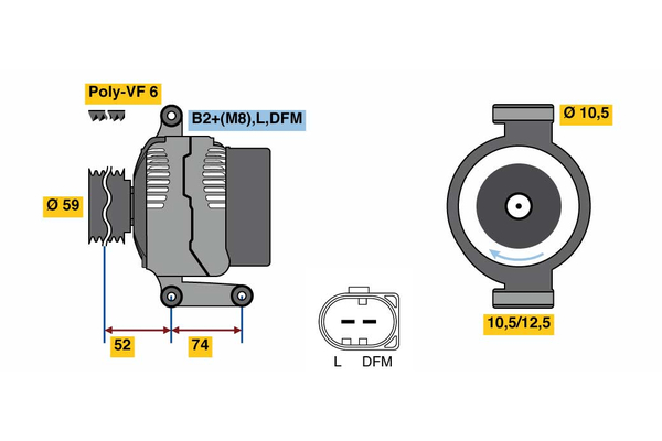 BOSCH 0 125 711 059 Alternátor