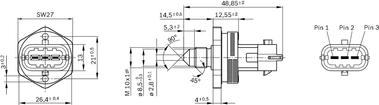 BOSCH 0 261 545 030 Sensor,...