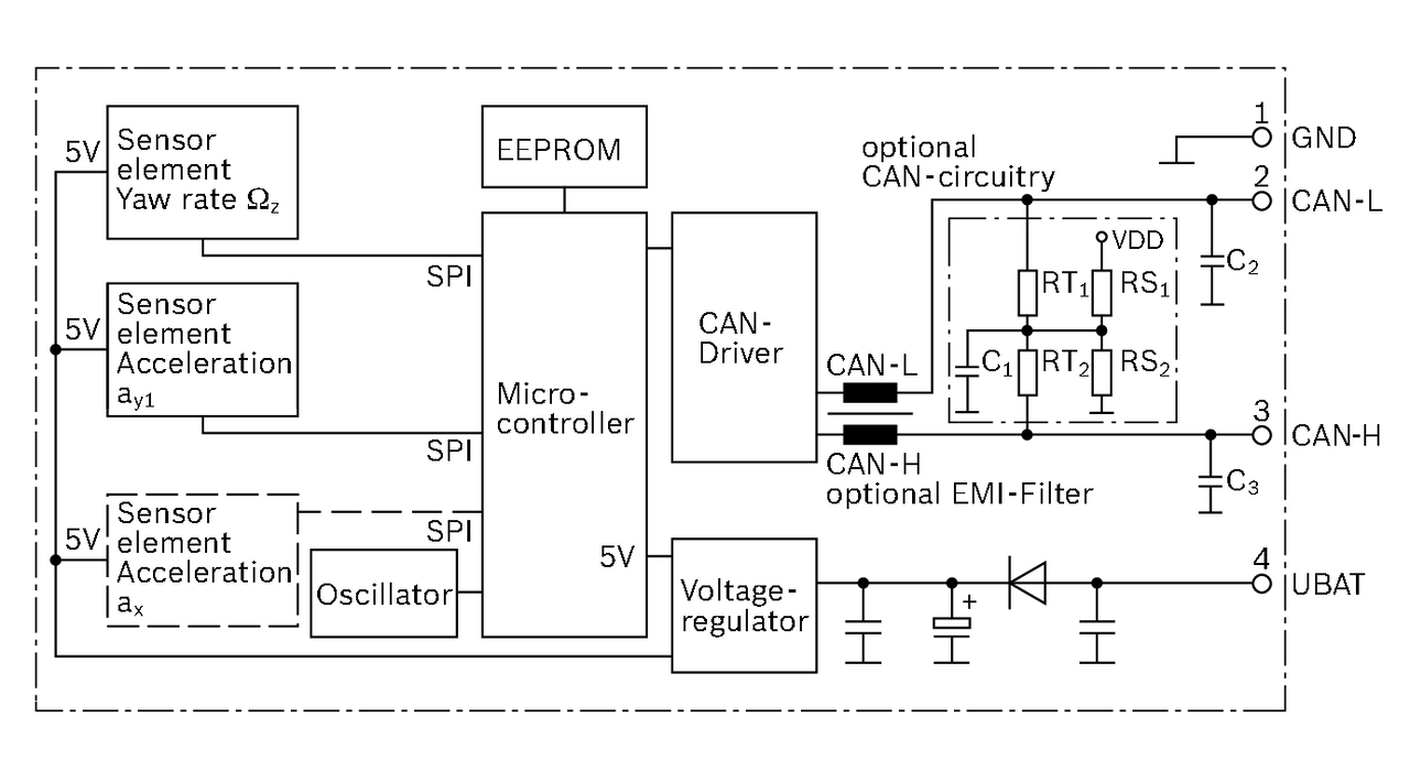 BOSCH 0 265 005 642 Sensor, Längs-/Querbeschleunigung
