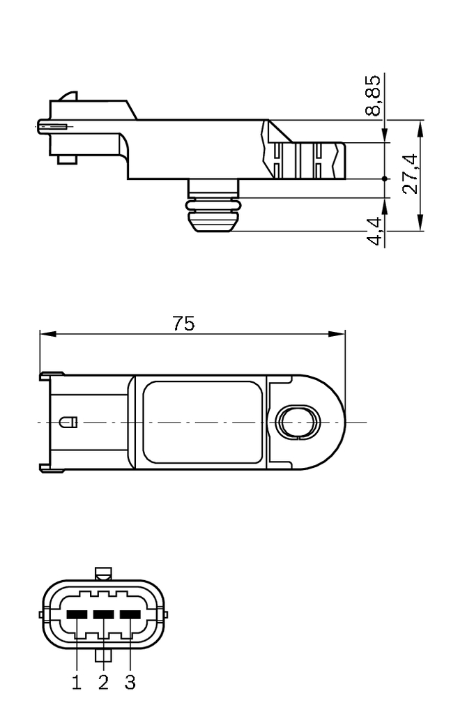 BOSCH 0 281 002 566 Sensor, Ladedruck