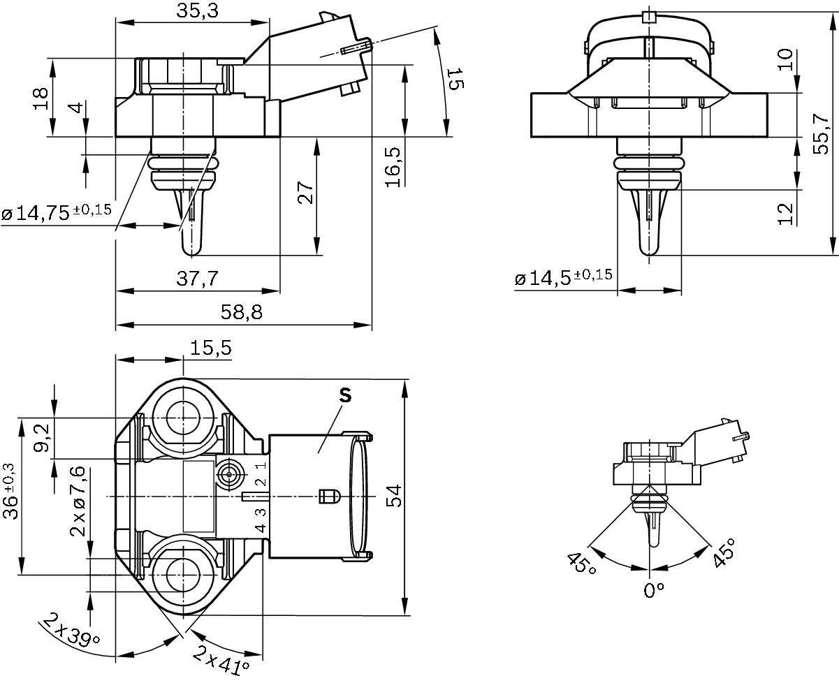 BOSCH 0 281 006 243 Sensor